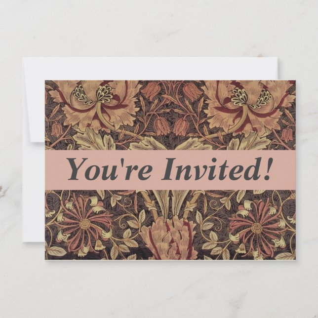 Convites William Morris Honeysuckle Arte clássica em inglês (Frente)