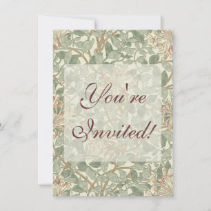 Convites William Morris Honeysuckle Green Floral