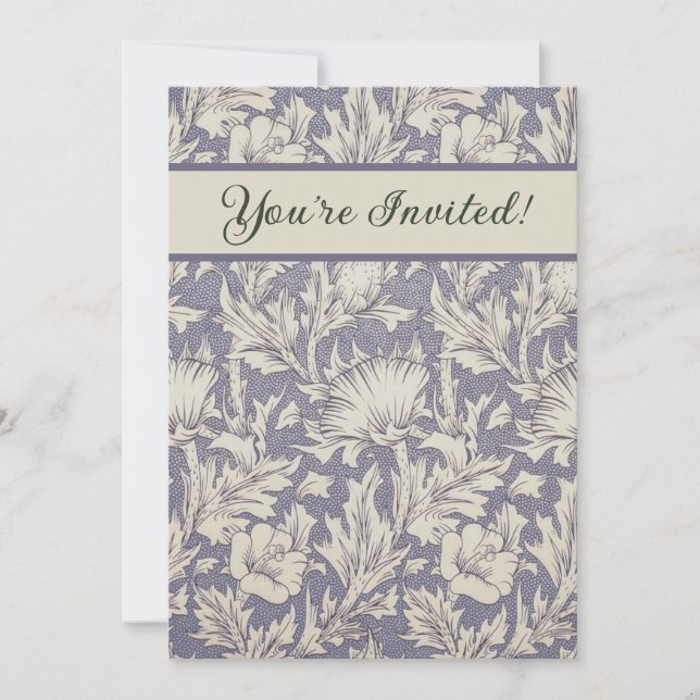 Convites William Morris Horn Poppy Classic Floral (Frente)