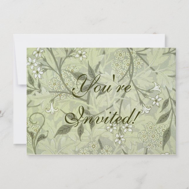 Convites William Morris Jasmine Botanical (Frente)