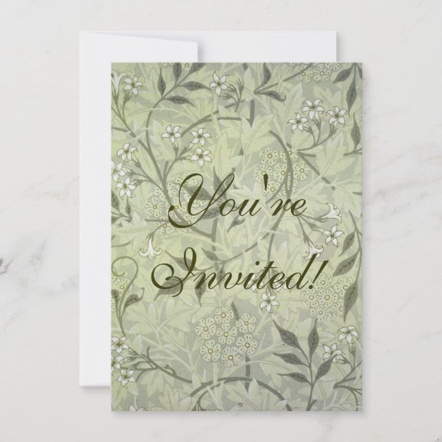 Convites William Morris Jasmine Botanical (Frente)