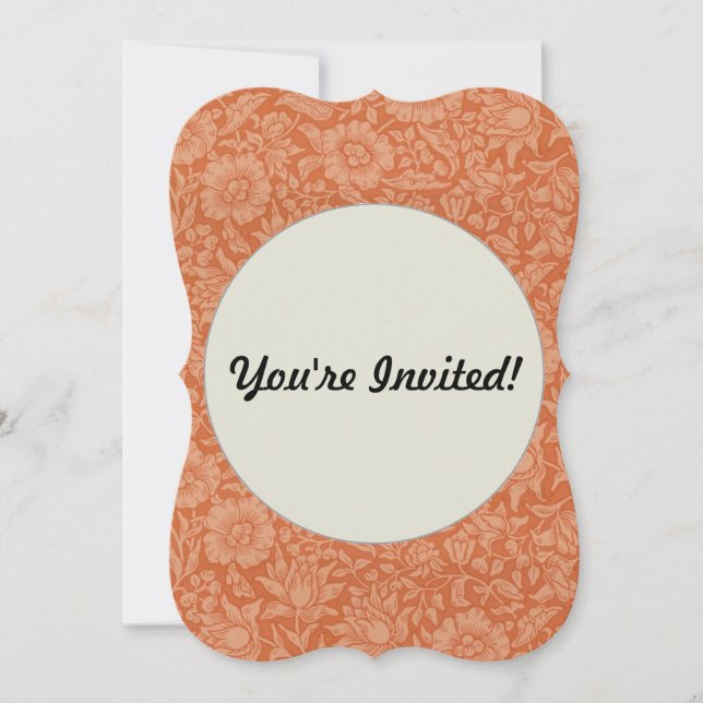 Convites William Morris Mallow Floral Wallpaper Design (Frente)