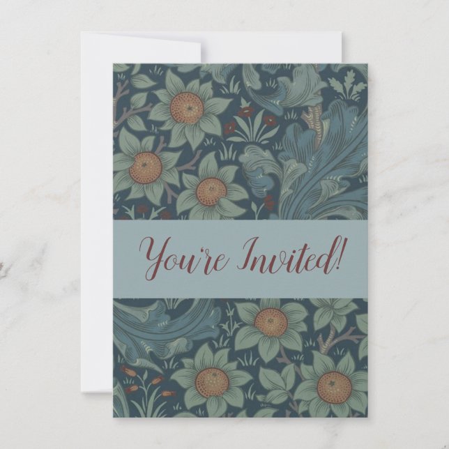 Convites William Morris Orchard Pattern Art (Frente)