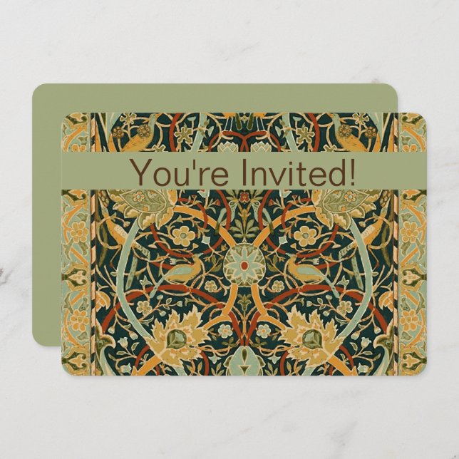 Convites William Morris Oriental Carpet Art (Frente/Verso)
