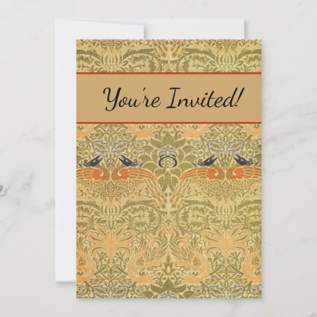 Convites William Morris Peacock & Dragon Arts & Artesanatos (Frente)