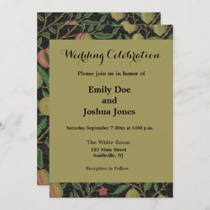 Convites William Morris Pomegranate Fruta clássica