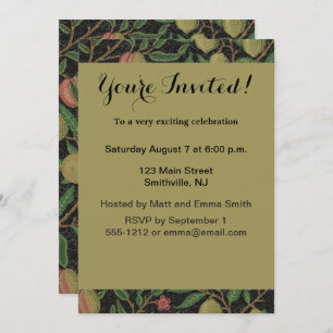 Convites William Morris Pomegranate Fruta clássica