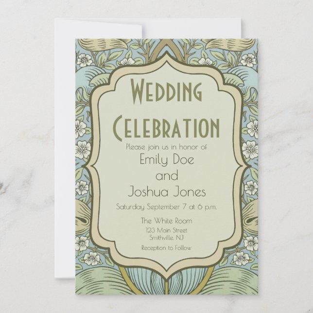 Convites William Morris Primavera Thicket: Floral Antiquado (Frente)