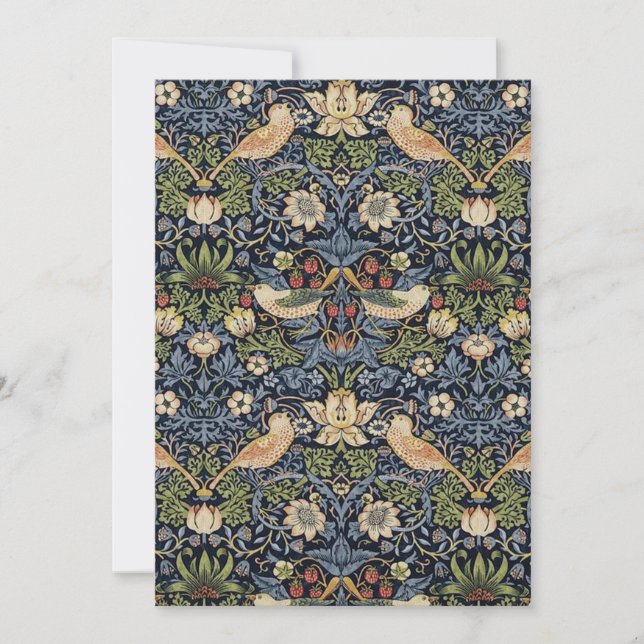 Convites William Morris Strawberry Thief (Frente)