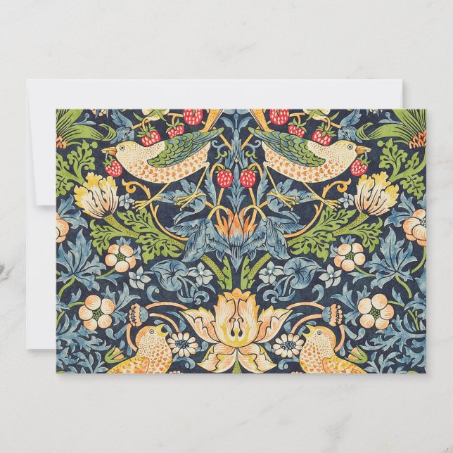Convites William Morris Strawberry Thief Padrão Floral (Frente)