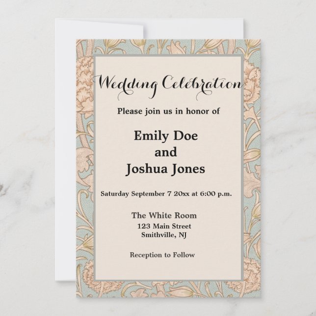 Convites William Morris Wild Tulip Flower Floral Design (Frente)