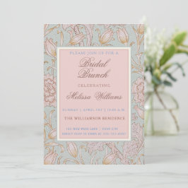 Convites William Morris Wild Tulips Blue Bridal Brunch