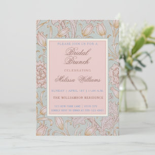 Convites William Morris Wild Tulips Blue Bridal Brunch
