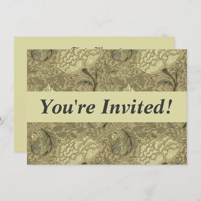 Convites William Morris Windrush Wallpaper Pattern (Frente/Verso)