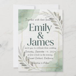 Convites Willow Sage Wedding Invitation