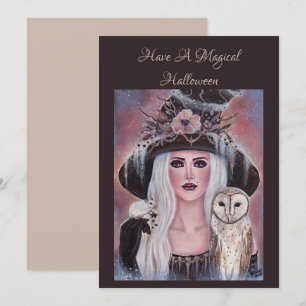 Convites Wilona Witch com coruja e rato por Renee Lavoie