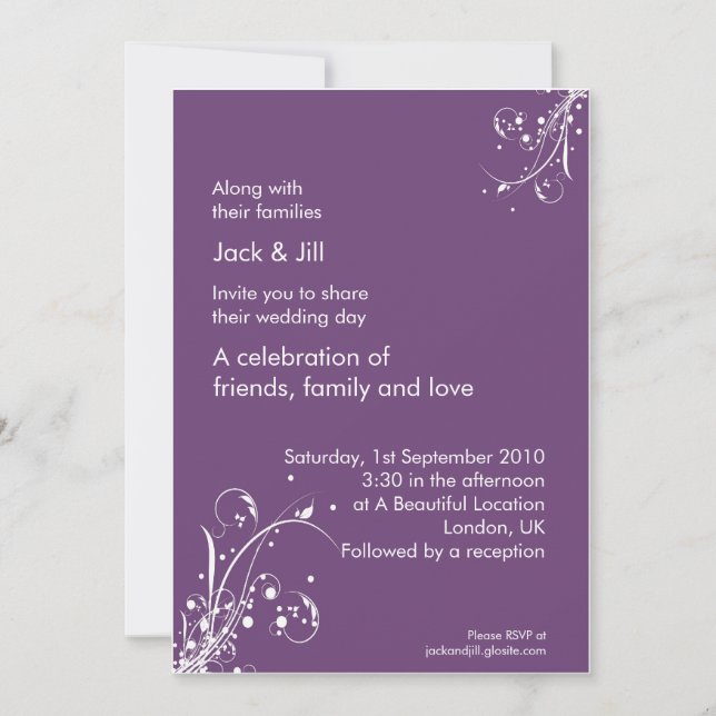 Convites Windwhisp (uva) 5x7 (Frente)