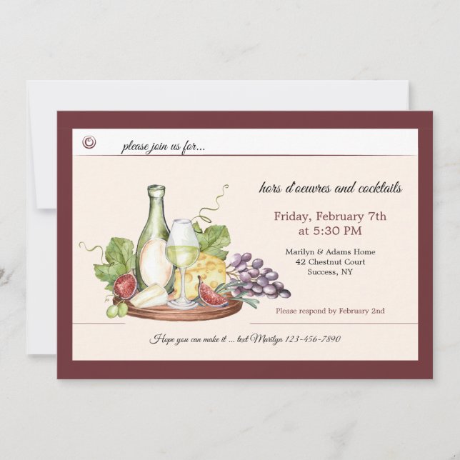 Convites Wine and Cheese Invitation (Frente)