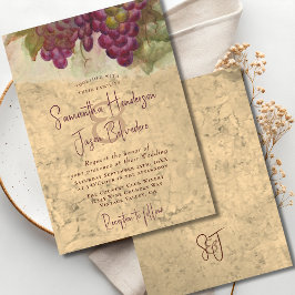 Convites Wine Country Wedding Rustic Vineyard Monogram