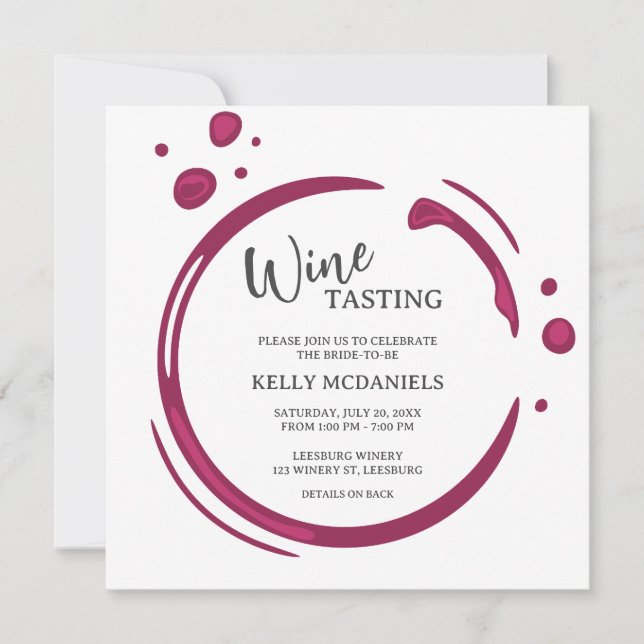 Convites Wine Stain Bachelorette Party Invitation (Frente)