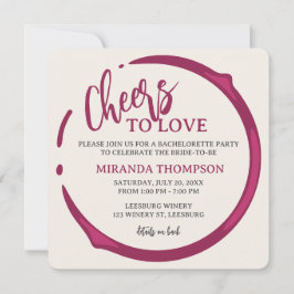 Convites Wine Stain Bachelorette Party Invitation