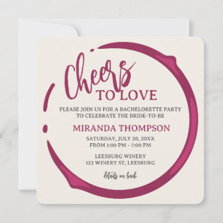 Convites Wine Stain Bachelorette Party Invitation