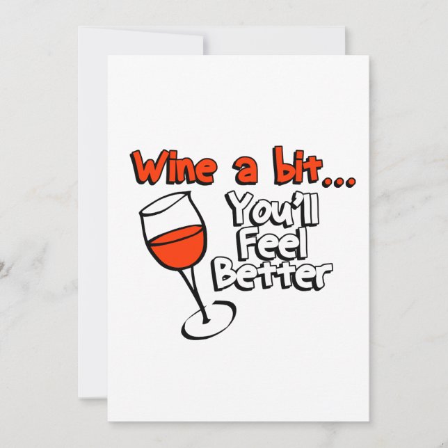 Convites Wine um bocado que você sentirá melhor (Frente)