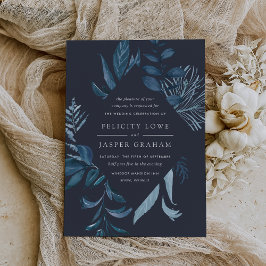 Convites Winter Azure | Casamento De Folhagem De Azul