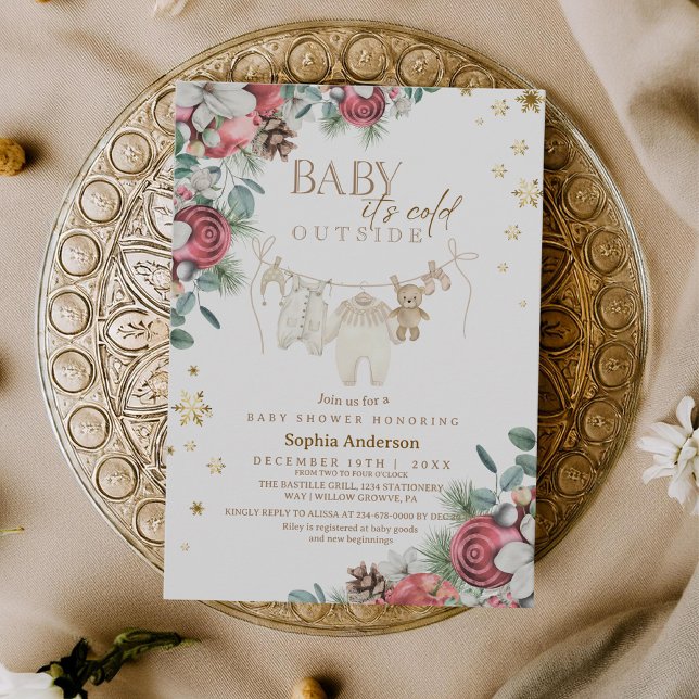 Convites Winter Baby it's Cold Outside Christmas Shower  (Criador carregado)