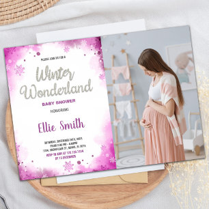 Convites Winter Baby Shower Invtions Pink Cloud Photo