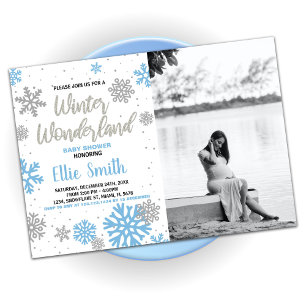 Convites Winter Baby Shower Invtions White Photo