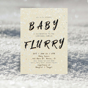 Convites Winter Baby Sprinkle   Creme Flocos de Neve