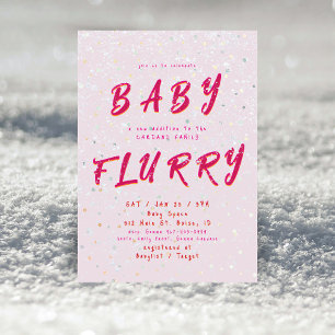 Convites Winter Baby Sprinkle   Neve Rosa