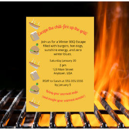 Convites Winter Barbeque Invitation