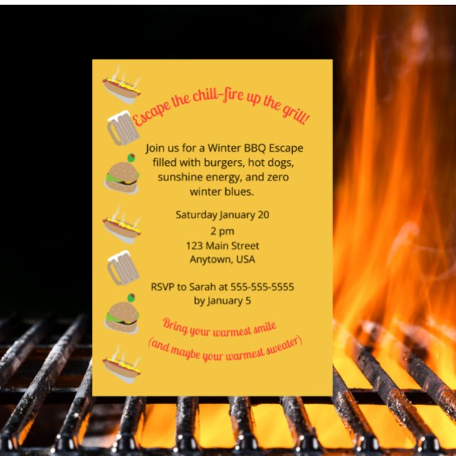 Convites Winter Barbeque Invitation (Criador carregado)
