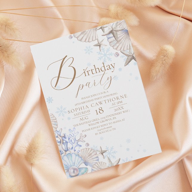 Convites Winter Beach Theme 18th Birthday Party (Criador carregado)