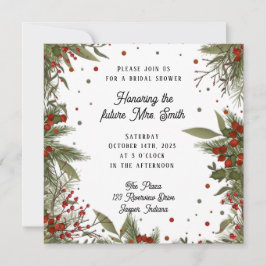 Convites Winter Berries Elegante Modern Inspirivity Bridal