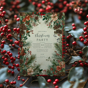 Convites Winter Berry Pine Christmas