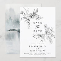 Winter Black and White Save The Date Weding (Casam