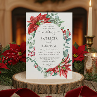 Convites Winter Botanical Christmas Wedding