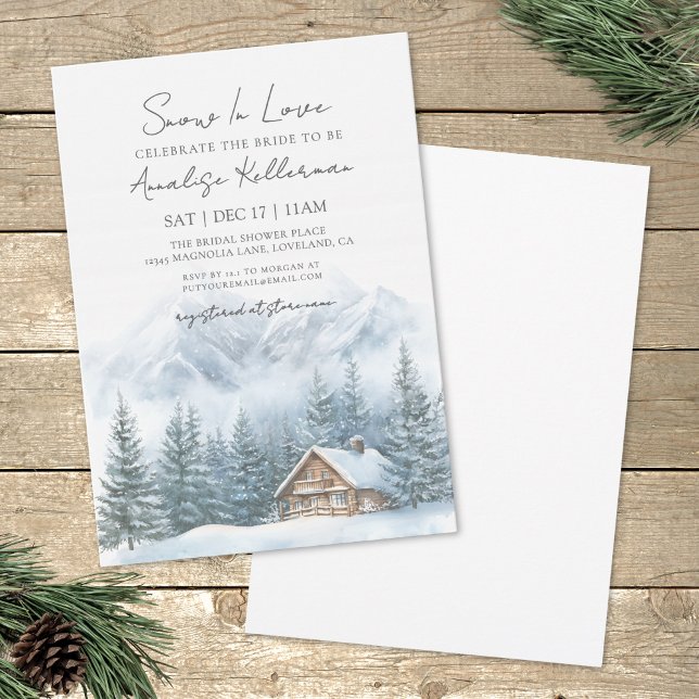Convites Winter Bridal Shower (Snow In Love Winter Bridal Shower Invitation)