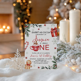 Convites Winter Cocoa First Birthday Invite