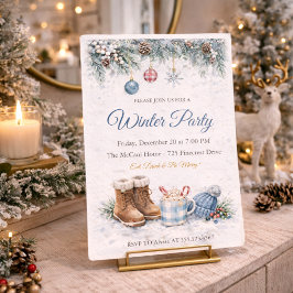 Convites Winter Cozy Gathering Invitation
