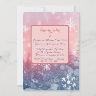 Convites Winter Fairy Tale Invitation, Romantic Snowflake 
