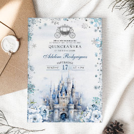Convites Winter Fairytalle Castle Carruagem Quince Birthday