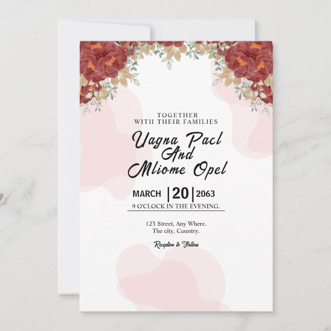 Convites Winter Fantasy Flower Card Design Modelo (Frente)