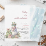 Convites Winter Feliz Natal Snowman Watercolor Baby Sho<br><div class="desc">Chá de fraldas de Aquarela de inverno Feliz Natal</div>