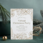 Convites Winter Floral Virtual Christmas Party Online<br><div class="desc">Winter Floral Virtual Christmas Party Online Holiday Invitation apresenta uma borda floral de pinho esticado em fundo branco. Adicione suas informações personalizadas editando o texto nas caixas de texto fornecidas para os Convites de Festas de Natal Virtuais.</div>