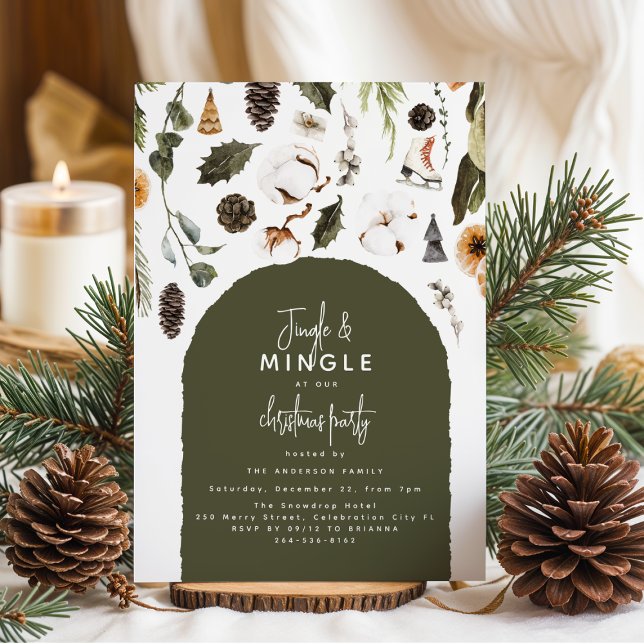 Convites Winter Foliage Christmas Party Invitation (Criador carregado)