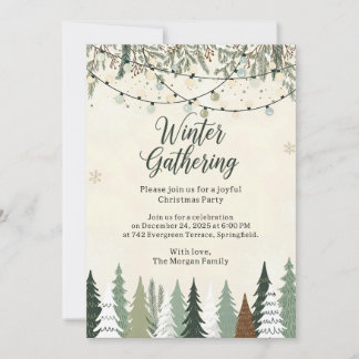 Convites Winter Gathering Christmas